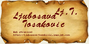 Ljubosava Tošaković vizit kartica